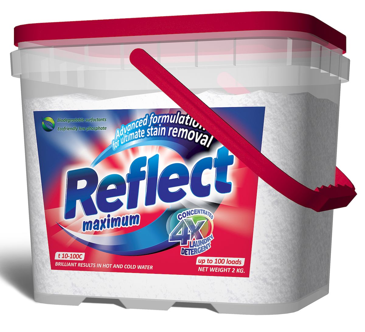 Стиральный порошок концентрированный reflect maximum, 2 кг