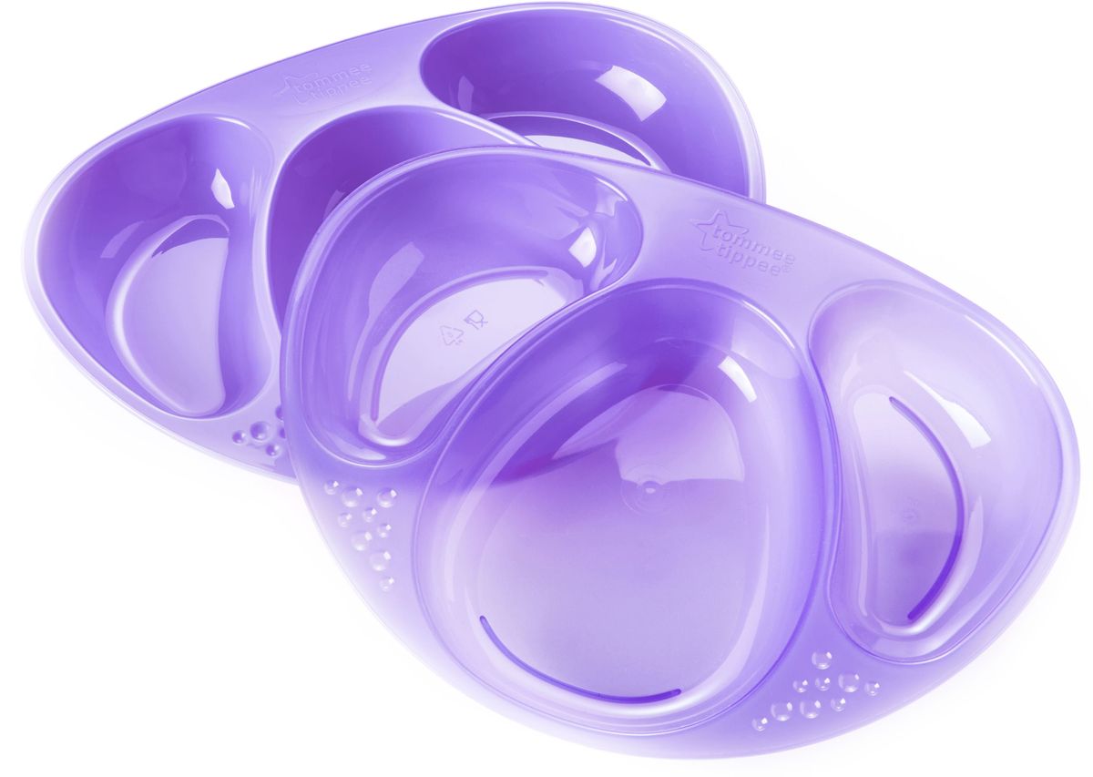 продажа Tommee Tippee набор трехсекционных тарелочек цвет фиолетовый 2 шт купить в topshop - заказ и доставка в Москве и Санкт-Петербурге